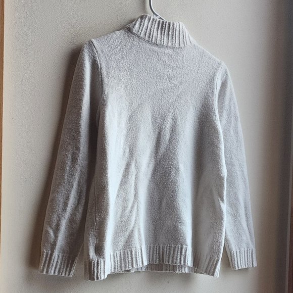 Talbots White Ribbed Turtleneck Sweater Size Large - Picture 11 of 14